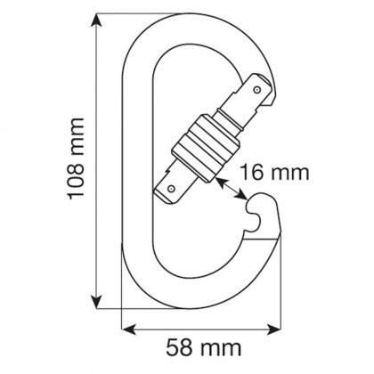 Oval Standard Lock - Стоманен карабинер с муфа