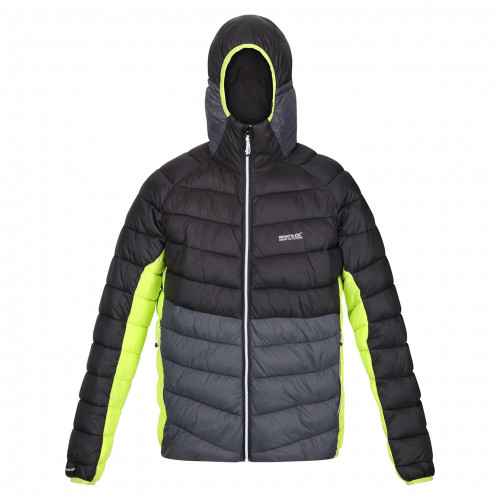 Regatta Harrock Hooded Puffer Jacket Black Dark Grey