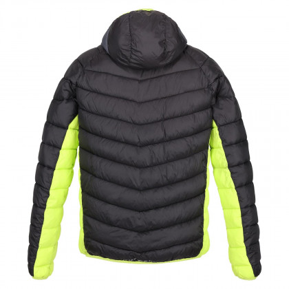 Harrock Hooded Puffer Jacket Black Dark Grey