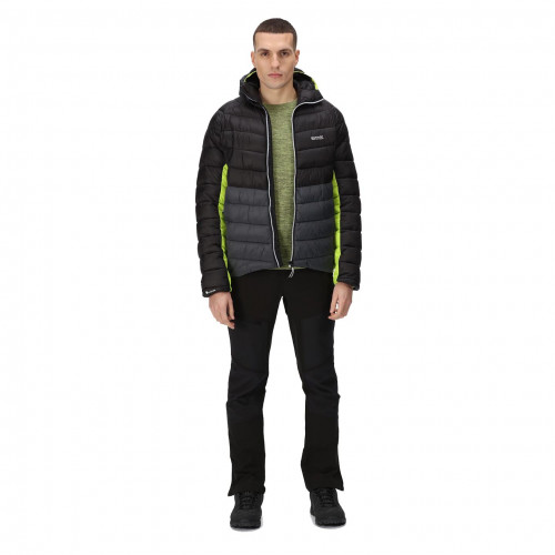 Regatta Harrock Hooded Puffer Jacket Black Dark Grey