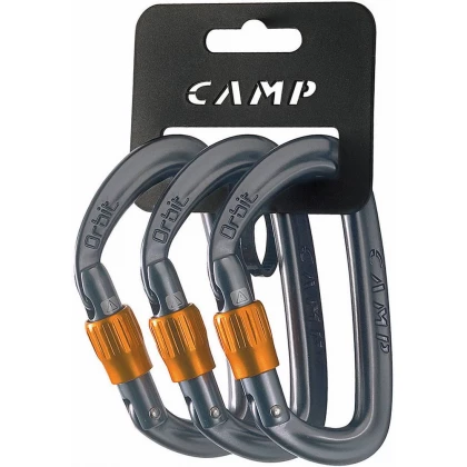 Orbit Lock Pack gun metal - 3 locking carabiners