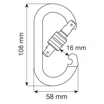 Oval Standard Lock - Стоманен карабинер с муфа