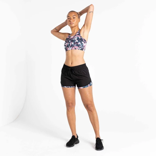 Dare2B Sprint Up 2-in-1 Shorts Black Rose